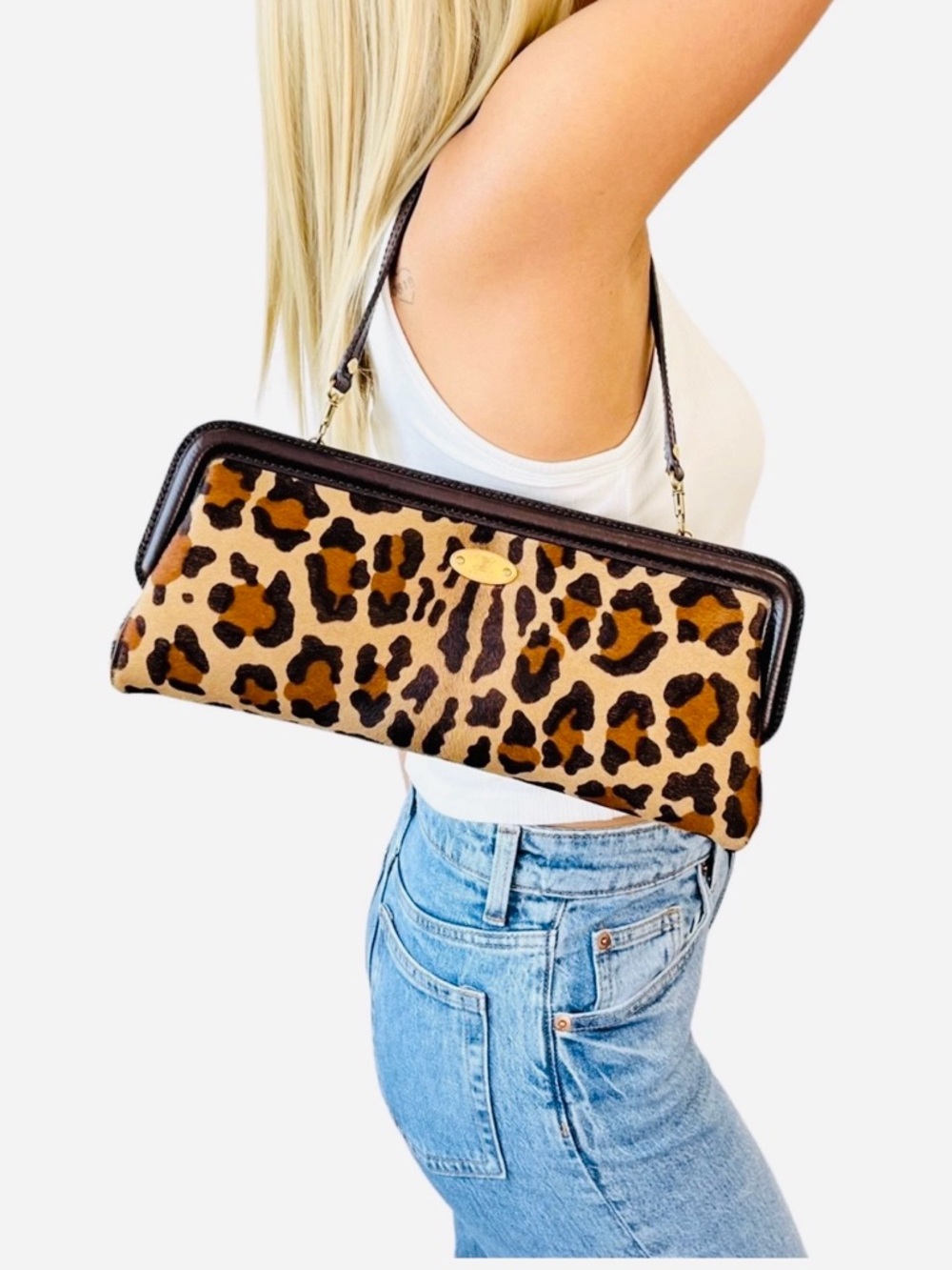 Leopard Vintage Clutch Elongated Style - Picture 5 of 5